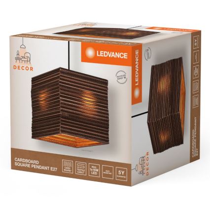 Ledvance - Lampadario a sospensione con filo DECOR CARDBOARD 1xE27/15W/230V 25x25 cm