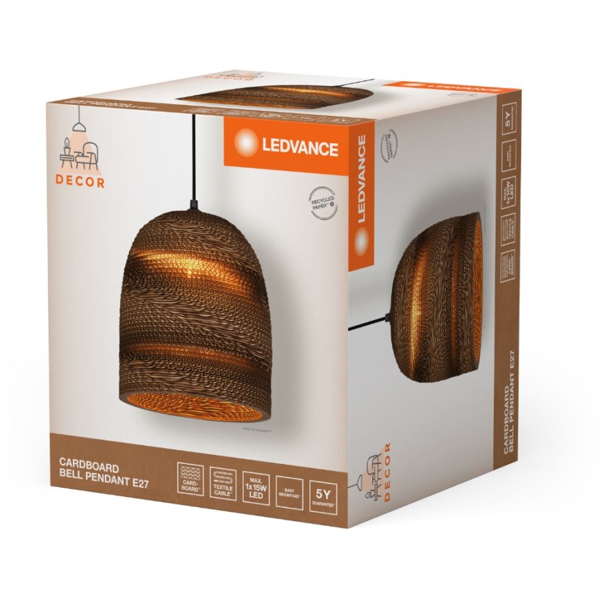 Ledvance - Lampadario a sospensione con filo DECOR CARDBOARD 1xE27/15W/230V diametro 25 cm