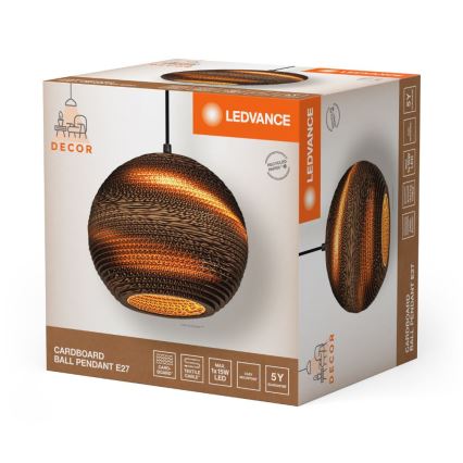 Ledvance - Lampadario a sospensione con filo DECOR CARDBOARD 1xE27/15W/230V diametro 26 cm