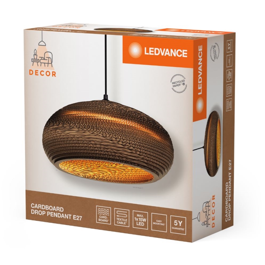 Ledvance - Lampadario a sospensione con filo DECOR CARDBOARD 1xE27/15W/230V diametro 40 cm