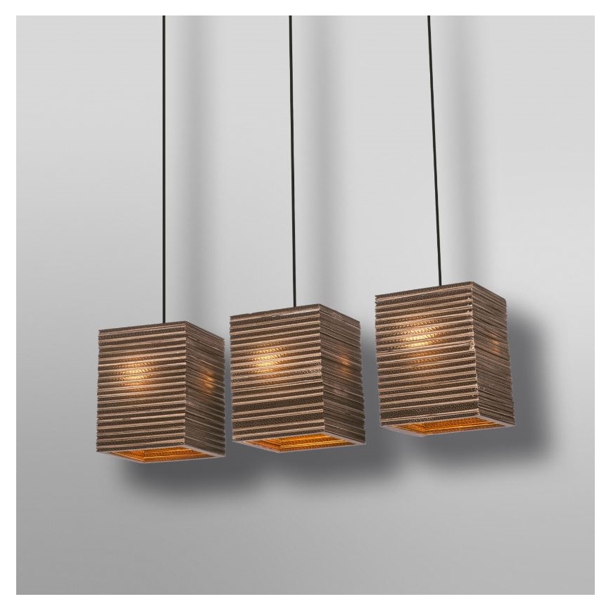 Ledvance - Lampadario a sospensione con filo DECOR CARDBOARD 3xE27/15W/230V