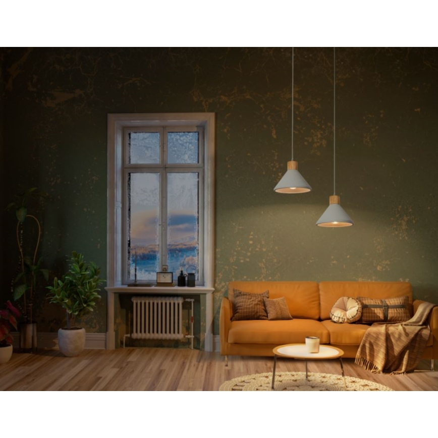Ledvance - Lampadario a sospensione con filo DECOR CONCRETE 1xE27/15W/230V diametro 22 cm calcestruzzo grigio