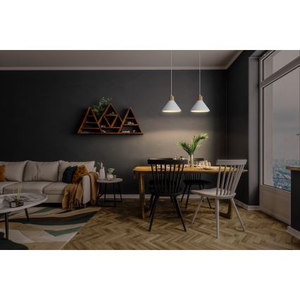 Ledvance - Lampadario a sospensione con filo DECOR PLASTER 1xE27/25W/230V diametro 22 cm gesso bianco