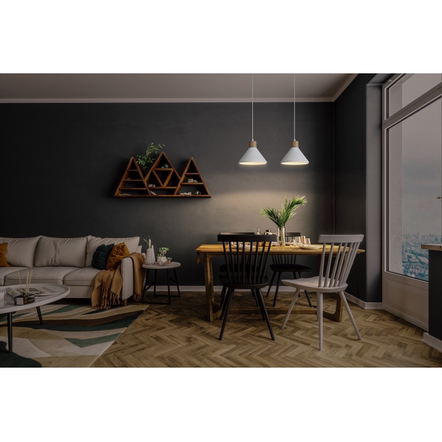 Ledvance - Lampadario a sospensione con filo DECOR PLASTER 1xE27/25W/230V diametro 22 cm gesso bianco