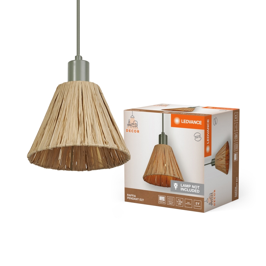 Ledvance - Lampadario a sospensione con filo DECOR RAFFIA 1xE27/15W/230V
