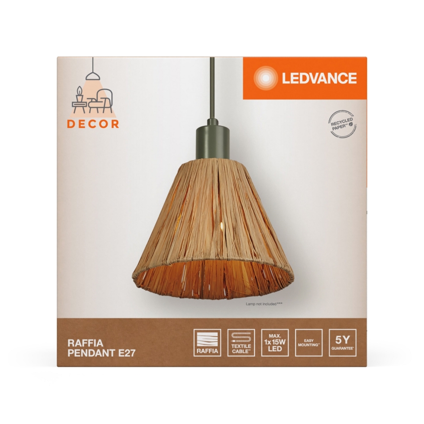Ledvance - Lampadario a sospensione con filo DECOR RAFFIA 1xE27/15W/230V