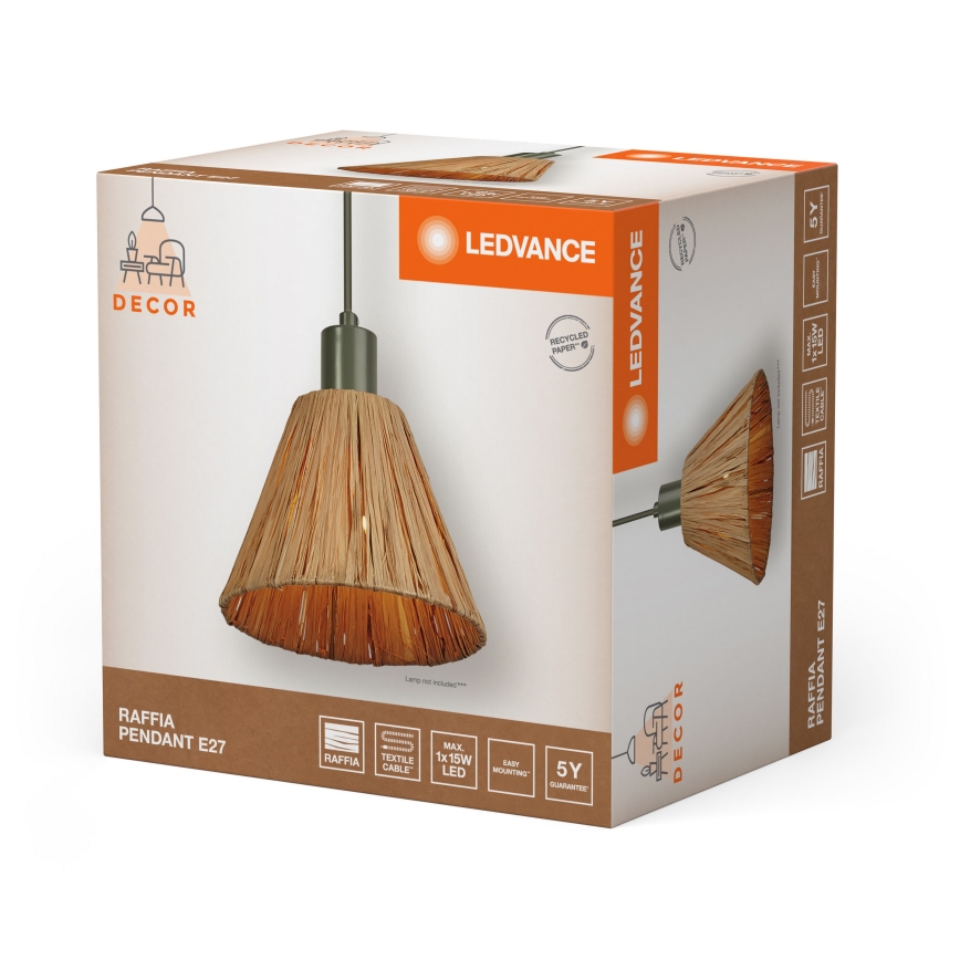 Ledvance - Lampadario a sospensione con filo DECOR RAFFIA 1xE27/15W/230V