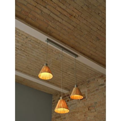 Ledvance - Lampadario a sospensione con filo DECOR RAFFIA 3xE27/15W/230V bastone di rafia