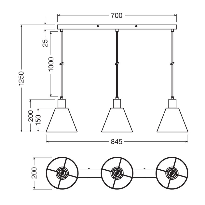 Ledvance - Lampadario a sospensione con filo DECOR RAFFIA 3xE27/15W/230V bastone di rafia