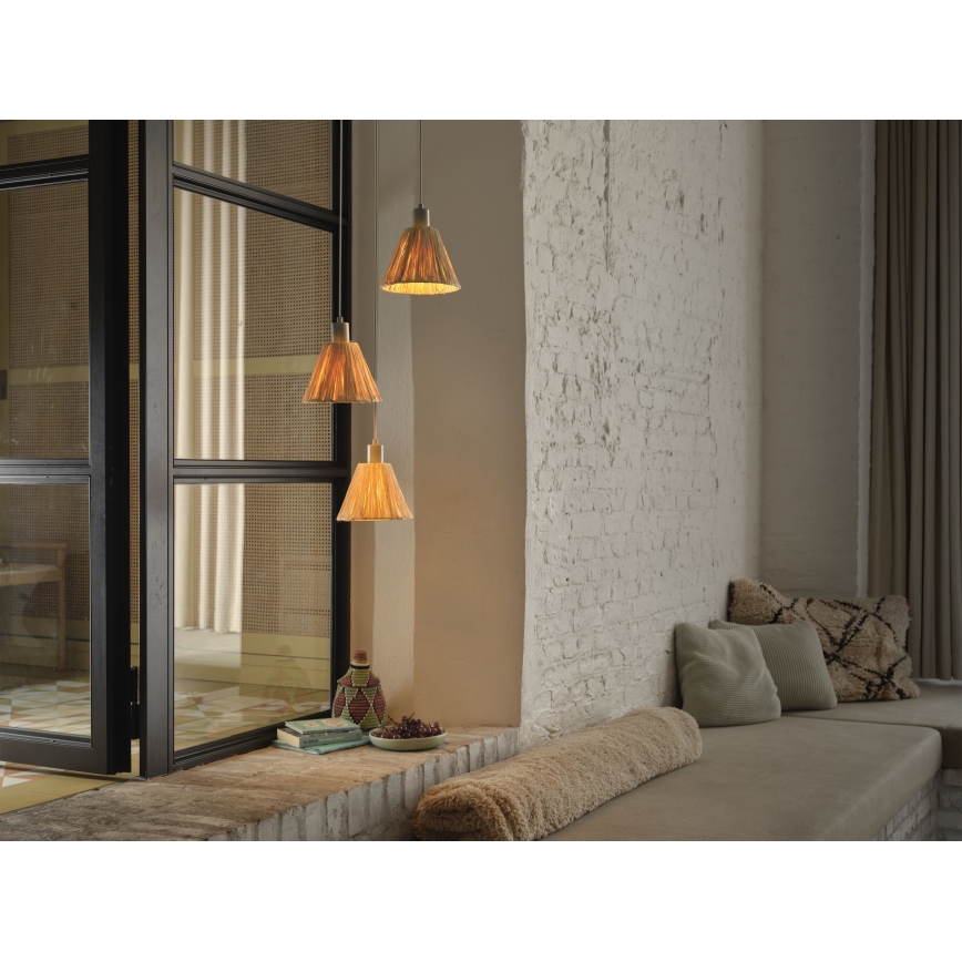Ledvance - Lampadario a sospensione con filo DECOR RAFFIA 3xE27/15W/230V bastone di rafia