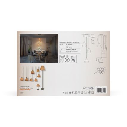 Ledvance - Lampadario a sospensione con filo DECOR RAFFIA 3xE27/15W/230V bastone di rafia