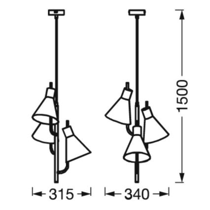 Ledvance - Lampadario LED a sospensione con filo DECOR TOKIO 3xLED/4,6W/230V