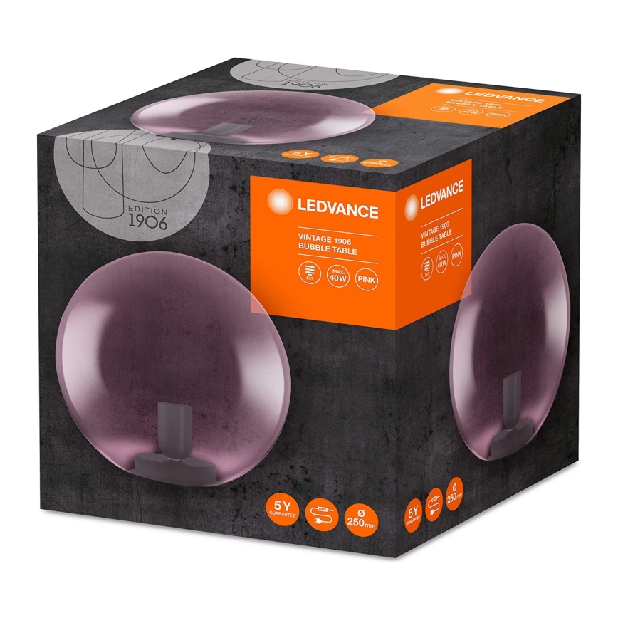 Ledvance - Lampe de table BUBBLE 1xE27/40W/230V rose