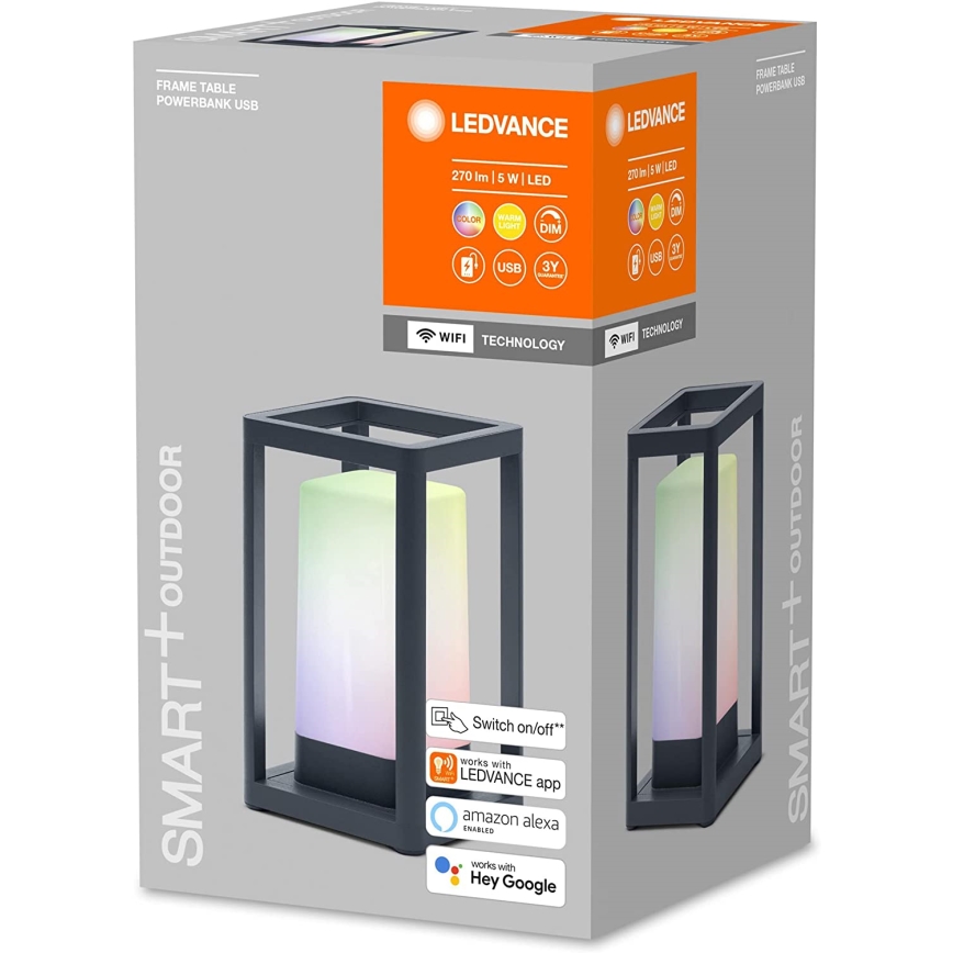 Ledvance - Lampe d'extérieur à intensité variable avec batterie portative LED RGBW LED/5W/230V Wi-Fi