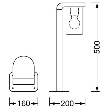 Ledvance - Lampe d'extérieur CASCADE 1xE27/25W/230V IP44 50 cm