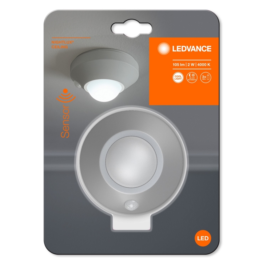 Ledvance - Lampe d'orientation avec détecteur NIGHTLUX LED/1,7W/3xAAA 4000K