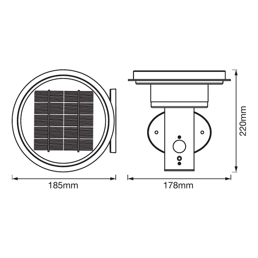Ledvance - Lampe solaire LED à intensité variable avec capteur CIRCLE LED/6W/3,2V IP44