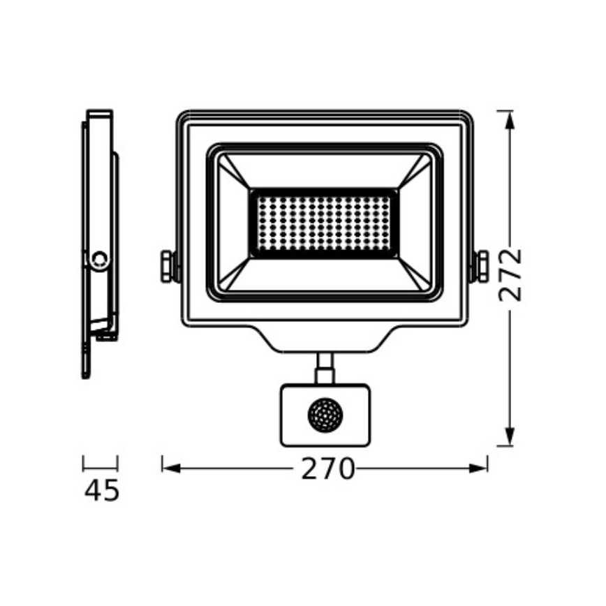 Ledvance - LED-Wandstrahler für den Außenbereich mit Sensor FLOODLIGHT ESSENTIAL LED/100W/230V IP65