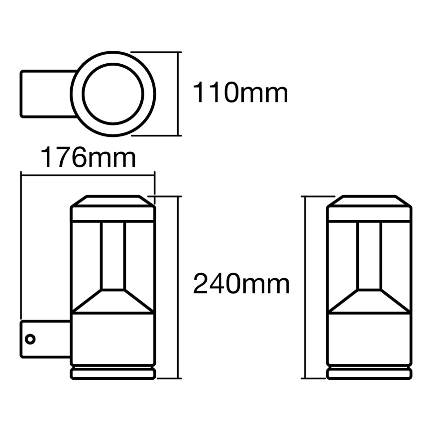 Ledvance - LED Auβen-Wandbeleuchtung LANTERN 1xLED/12W/230V IP44