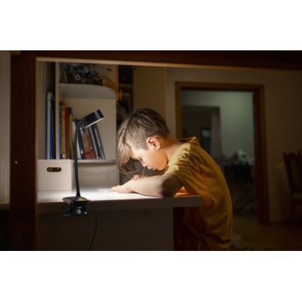 Ledvance - Dimmbare LED-Tischlampe mit Touchfunktion und Clip CYLINDER LED/4,8W/5V 3000-6500K schwarz