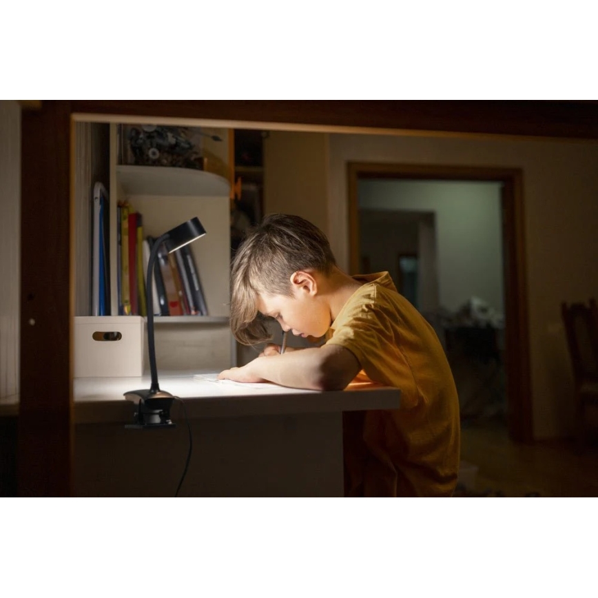 Ledvance - Dimmbare LED-Tischlampe mit Touchfunktion und Clip CYLINDER LED/4,8W/5V 3000-6500K schwarz