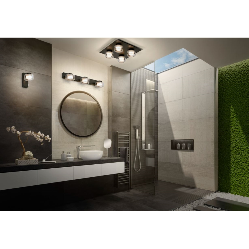 Ledvance - LED-Deckenleuchte für Badezimmer ORBIS FLAME 4xLED/5,5W/230V 3000/4000K IP44 schwarz