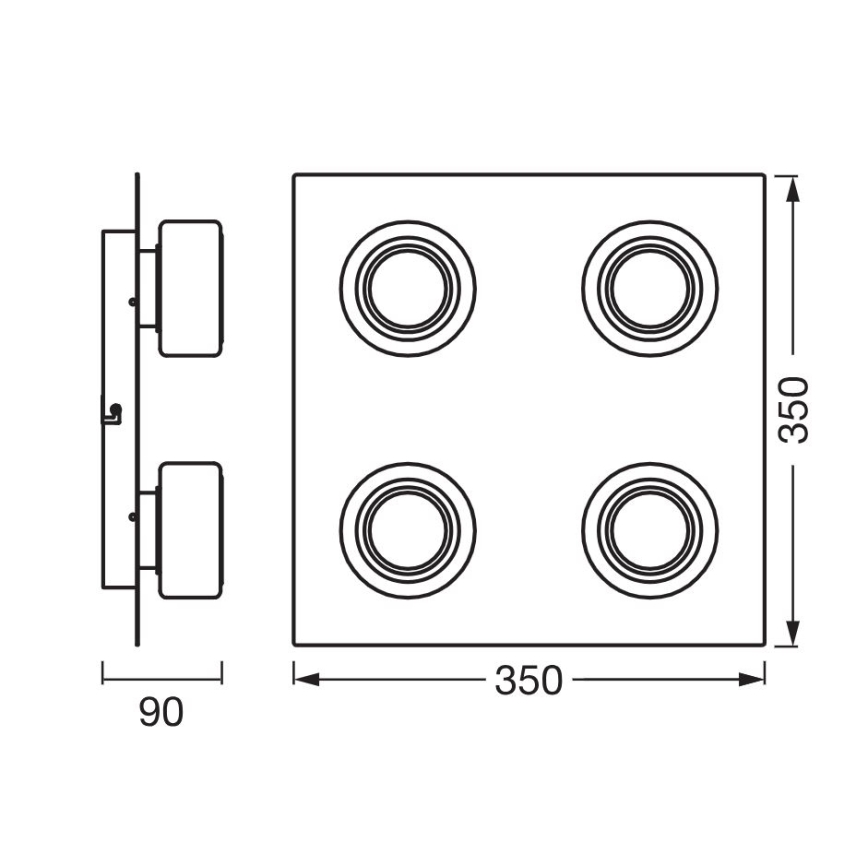 Ledvance - LED-Deckenleuchte für Badezimmer ORBIS FLAME 4xLED/5,5W/230V 3000/4000K IP44 weiß