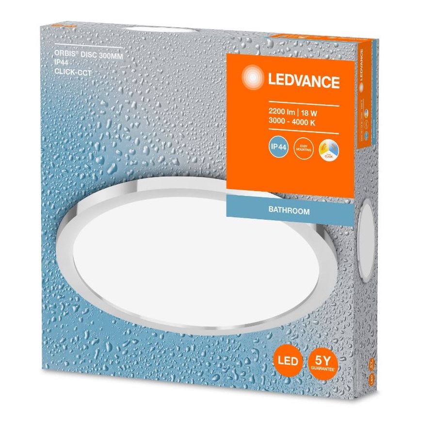 Ledvance - LED-Deckenleuchte für das Badezimmer DISC LED/18W/230V 3000/4000K IP44