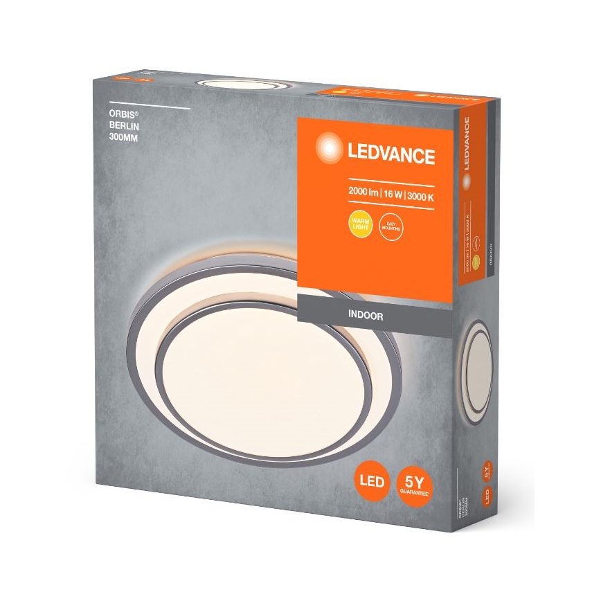 Ledvance - LED-Deckenleuchte ORBIS BERLIN LED/16W/230V silbern