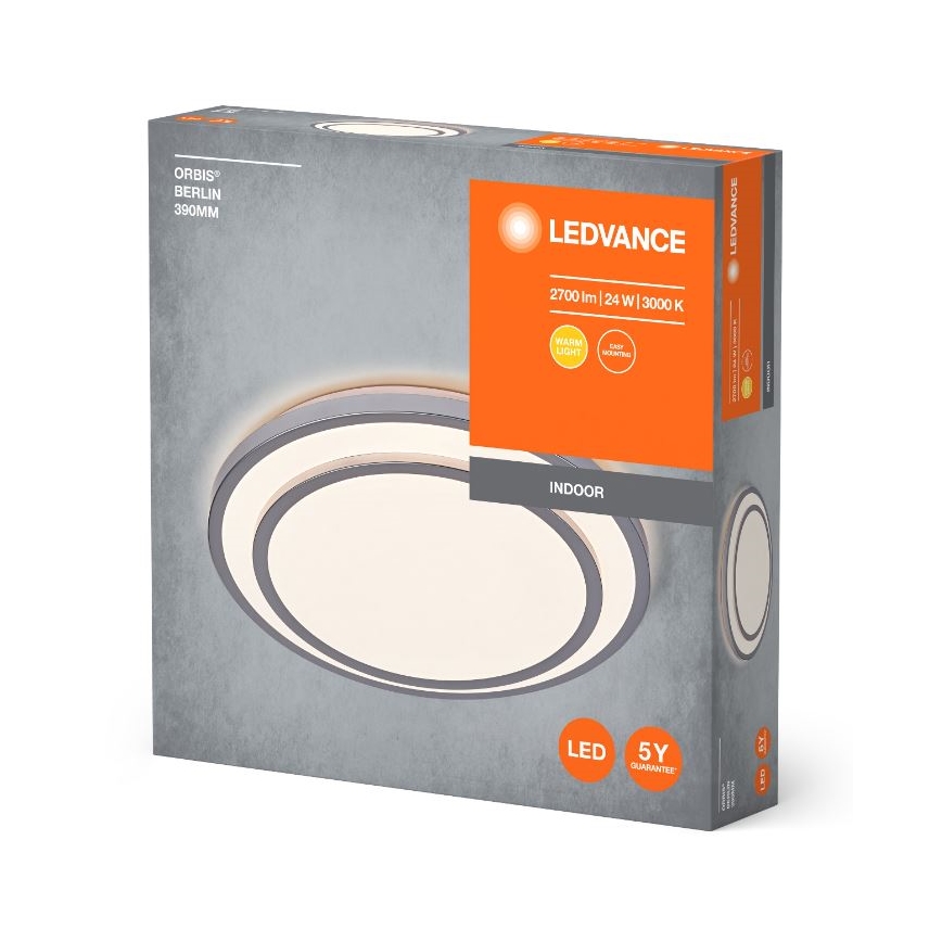 Ledvance - LED-Deckenleuchte ORBIS BERLIN LED/24W/230V silbern