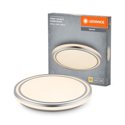 Ledvance - LED-Deckenleuchte ORBIS HELMAN LED/36W/230V d 48,5 cm silbern