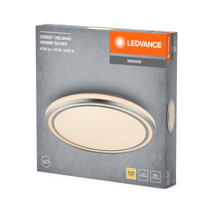 Ledvance - LED-Deckenleuchte ORBIS HELMAN LED/36W/230V d 48,5 cm silbern
