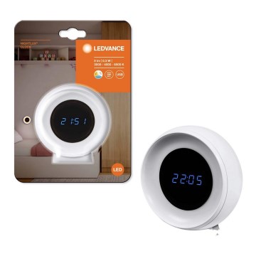 Ledvance - LED-Digital-Uhr mit Hintergrundbeleuchtung NIGHTLUX LED/0,3W/5V 1000mAh 3000/4000/6500K