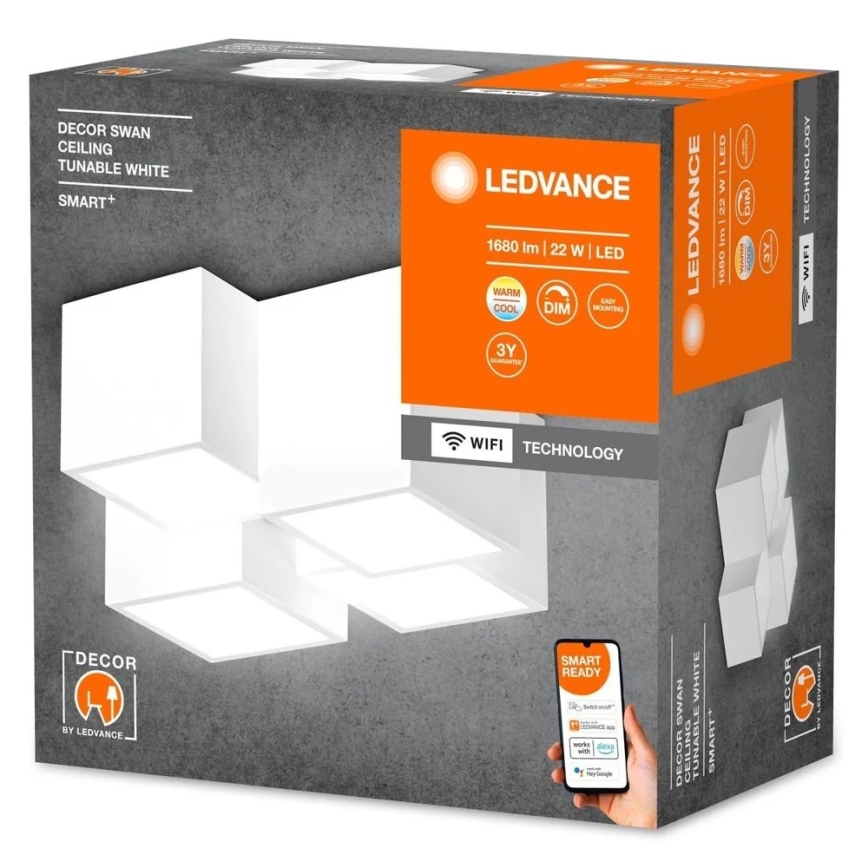 Ledvance - Dimmbare LED-Deckenleuchte DECOR SWAN LED/22W/230V 3000-6500K Wi-Fi Tuya