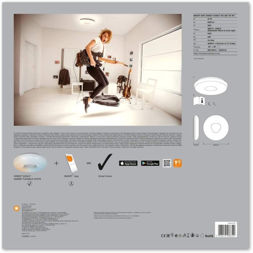 Ledvance - LED-Dimmer-Deckenleuchte SMART+ DONUT LED/24W/230V 3000K-6500K Wi-Fi
