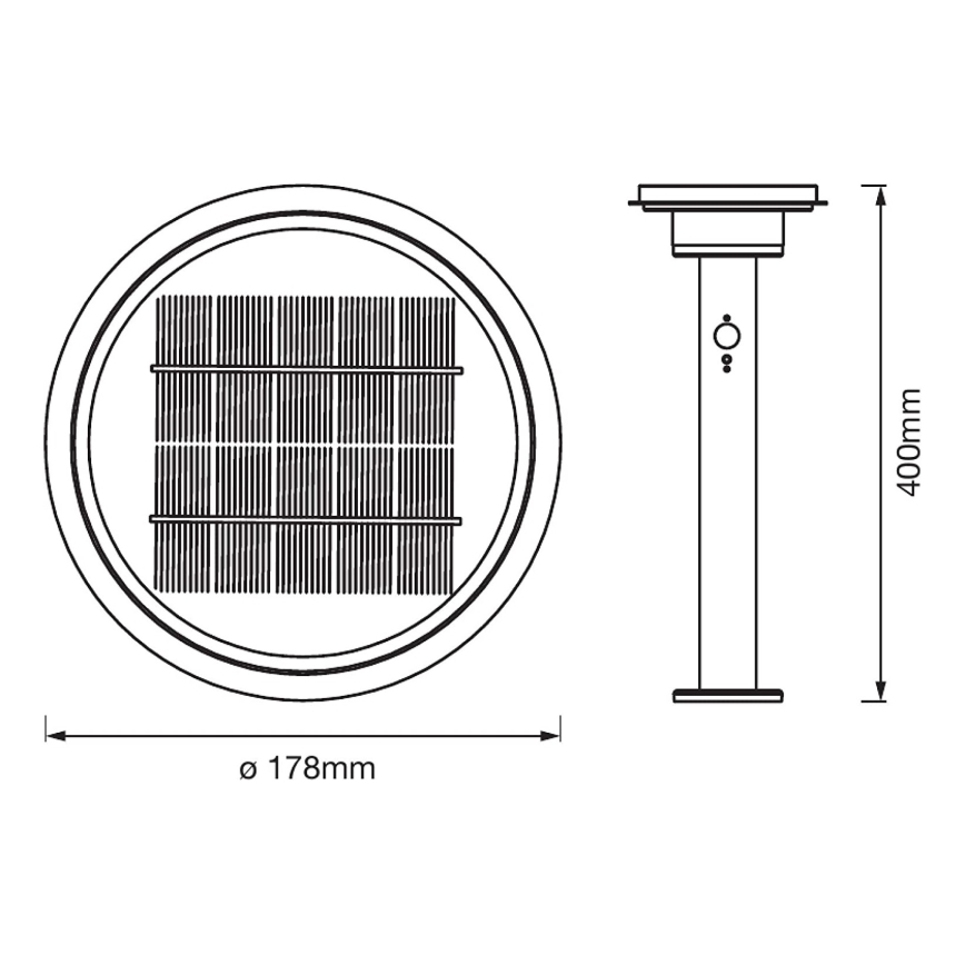 Ledvance - LED Dimmerabile solare lampada con sensore CIRCLE LED/6W/3,2V 2200 mAh IP44