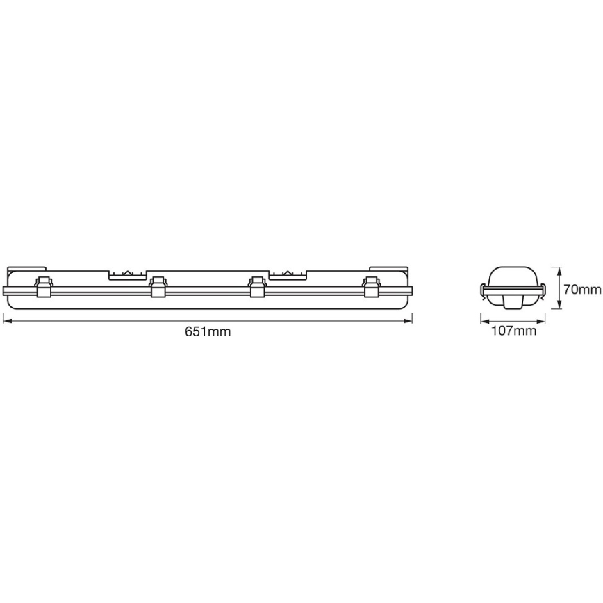 Ledvance – LED-Hochleistungs-Leuchtstofflampe DAMP T8 2xG13/7W/230V IP65