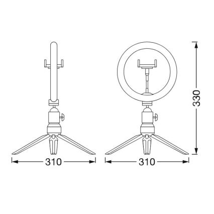 Ledvance - Lampada da tavolo LED dimmerabile con un supporto e supporto per vlogging LED/5,5W/USB 3000/4000/6500K