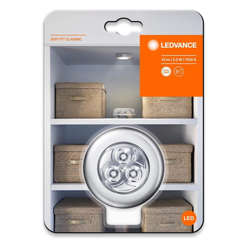 Ledvance - LED Luce di orientamento a sfioramento DOT-IT LED/0,2W/3xAAA