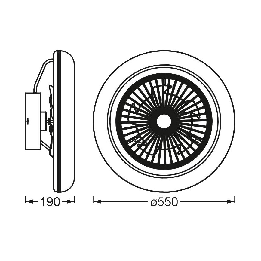 Ledvance - Plafoniera LED dimmerabile con ventola SMART+ LED/35W/230V Wi-Fi 3000-6500K + telecomando