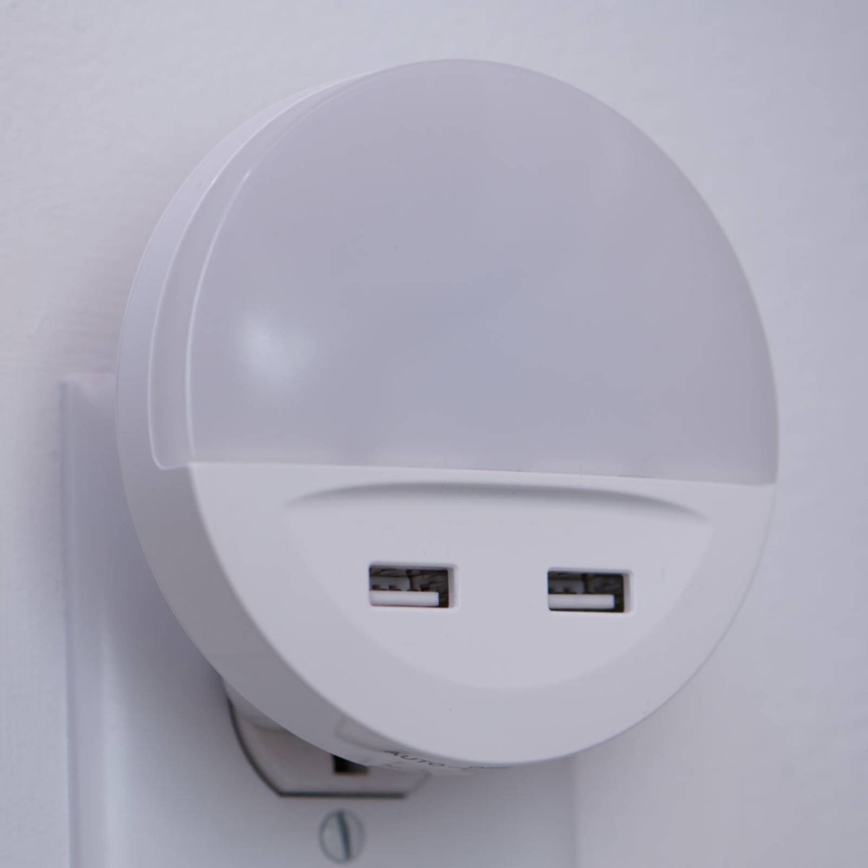 Ledvance - LED-Nachtlicht für Steckdose mit Sensor LUNETTA 2xUSB LED/13W/230V