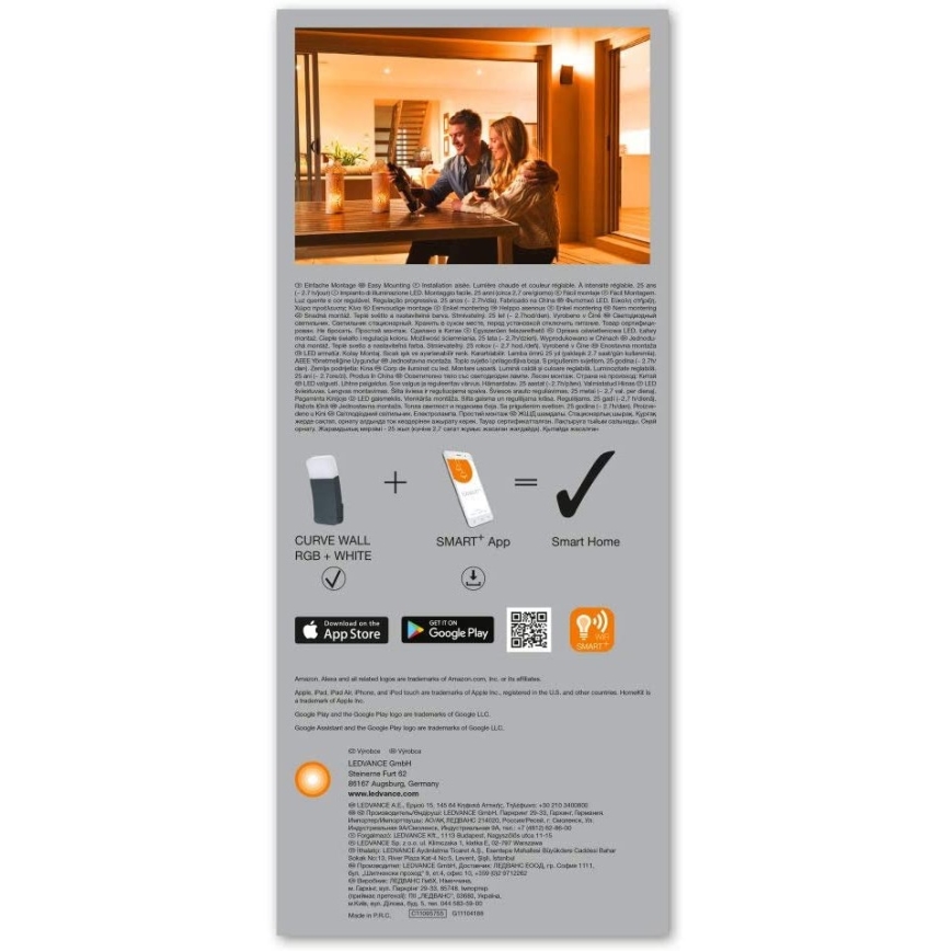 Ledvance - LED-RGB-Außenwandleuchte SMART+ CURVE LED/9W/230V IP44 Wi-Fi