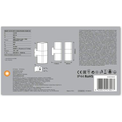 Ledvance - LED-RGB-Wandleuchte für den Außenbereich SMART+ CUBE LED/13,5W/230V IP44 Wi-Fi