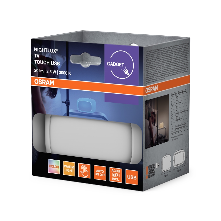 Ledvance - LED RGBW Lampada da notte per bambini a sfioramento TOUCH LED/2,5W/5V