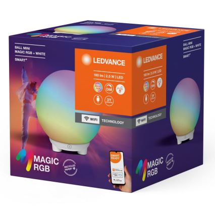 Ledvance - LED RGBW Lampada da tavolo ricaricabile dimmerabile SMART+ MAGIC LED/2,5W/5V 2200-6500K Wi-Fi
