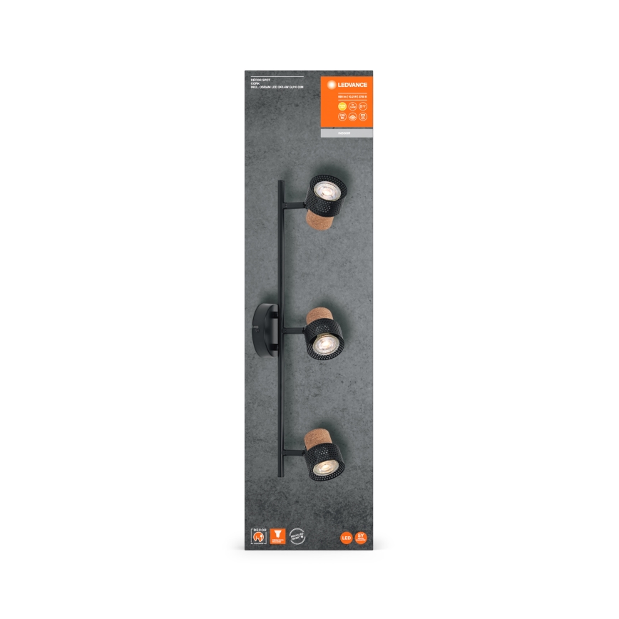 Ledvance - LED-Strahler DECOR CORK 3xGU10/3,4W/230V