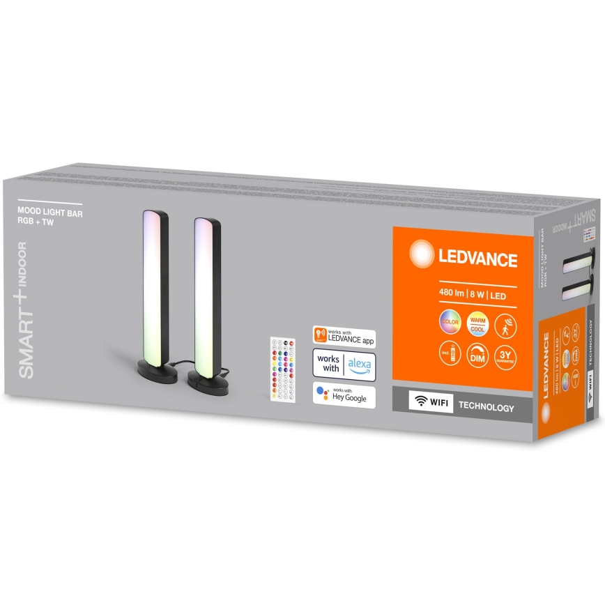 Ledvance - LOT 2x LED RGBW Lampe de table à intensité variable MOOD LIGHT LED/4W/230V Wi-Fi + télécommande