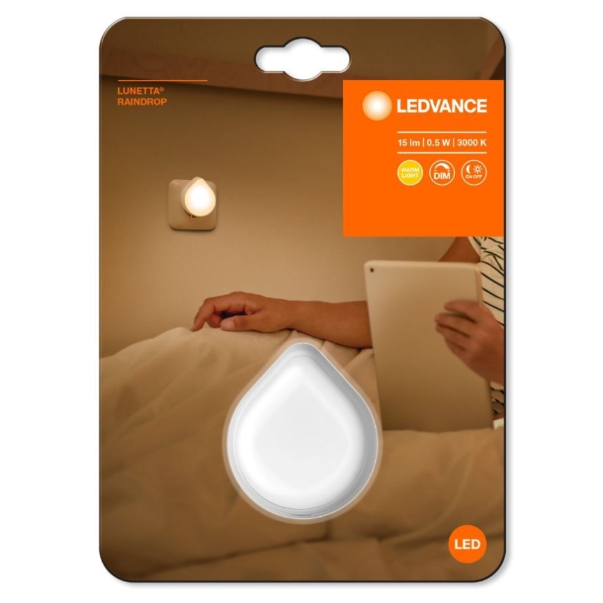 Ledvance - Lumière d'orientation sur prise à intensité variable LUNETTA LED/0,5W/230V