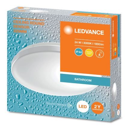 Ledvance - Plafonnier de salle de bain LED avec détecteur CEILING ROUND LED/24W/230V IP44