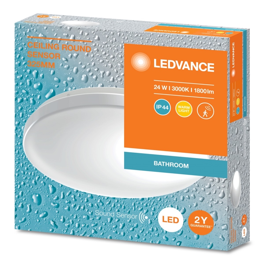 Ledvance - Plafonnier de salle de bain LED avec détecteur CEILING ROUND LED/24W/230V IP44